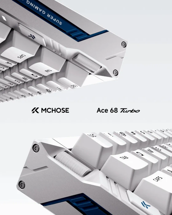 Mchose Ace 68 Turbo HE Gaming Keyboard, Nova White, LEDs RGB, Mount Tai Magnetic Switch GT, USB, US