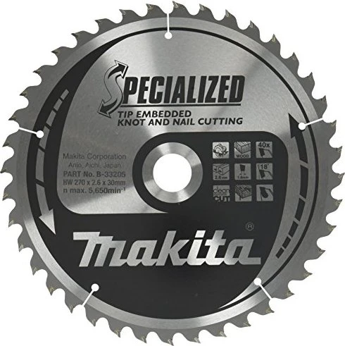Makita Specialized Kreissägeblatt 40Z, 270x2.6x30mm, 1 Stück