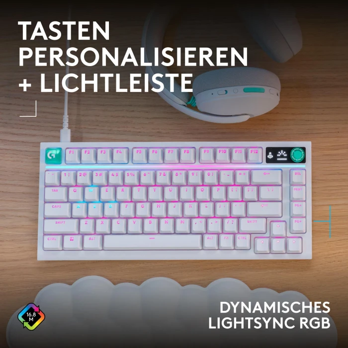 Logitech G316 X 75, weiß, Tactile Switch, USB, FR