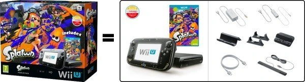 Nintendo Wii U Premium Pack - 32GB Splatoon Bundle schwarz