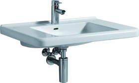 Geberit Renova Comfort Square Waschtisch barrierefrei 75cm, Hahnloch mittig, mit Überlauf, weiß