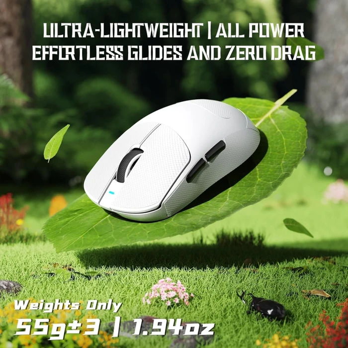 Attack Shark X8 SE Tri-mode Wireless Gaming Mouse, weiß, inkl. Grip Tape, USB/Bluetooth