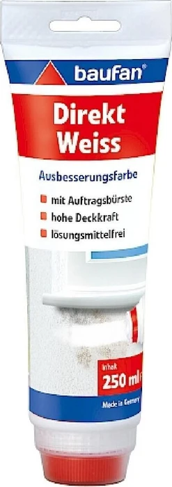 Baufan Direkt-Weiss Ausbesserungsfarbe weiß, 250g