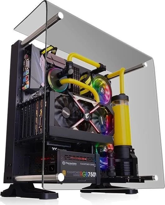 Thermaltake Core P3 Tempered Glass Curved Edition schwarz, Glasfenster