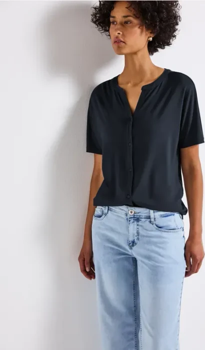 Street One Shirt im Tunika-Look Hemd kurzarm deepwater blue (Damen)