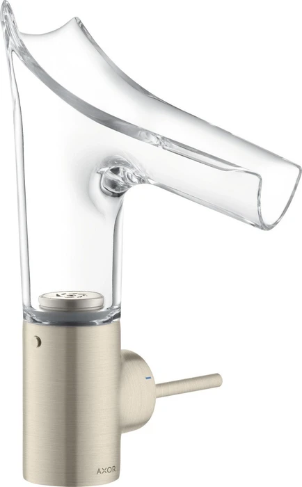 Hansgrohe Axor Starck V 140 Waschbeckenarmatur mit Glasauslauf brushed nickel