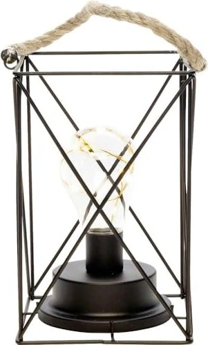 Konstsmide Metalllaterne eckig 19cm schwarz LED 9x bernstein