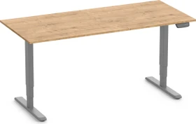 Ergolutions Primus elektrisch höhenverstellbarer Sitz-Steh-Schreibtisch 180x80cm Eiche/grau