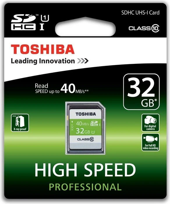 Toshiba High Speed Professional R40 32GB, UHS-I, Class 10