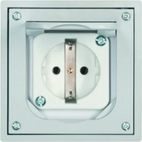 Siemens DELTA line Schuko-Steckdose mit Gussdeckel Aluminium
