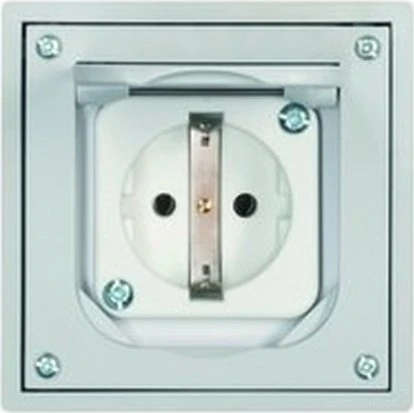 Siemens DELTA line Schuko-Steckdose mit Gussdeckel Aluminium