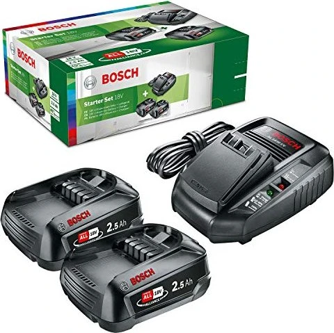 Bosch DIY Starterset 18V, 2.5Ah, Li-Ionen, 2 Akkus [5.0Ah] [90Wh]