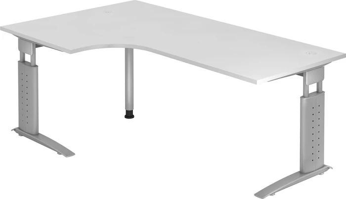 Hammerbacher Ergonomic Plus U-Serie US82/W/W Eckschreibtisch 200x120cm weiß/weiß