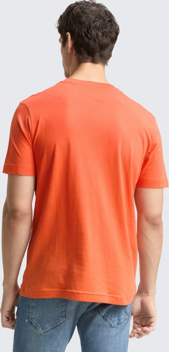 Tom Tailor Logo-Print T-Shirt kurzarm pale red (Herren)