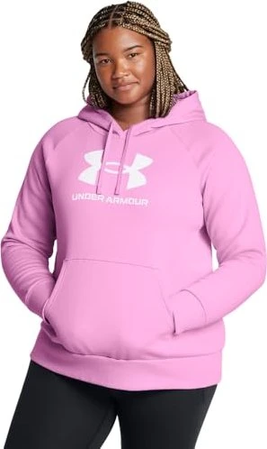 Under Armour Rival Fleece Logo Hoodie stellar pink/white (Damen)