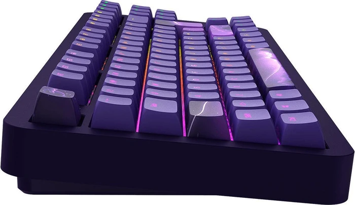 Dark Project ALU87B Celestial Gaming Keyboard, violett, LEDs RGB, g3ms Voidstone Silent, USB, DE