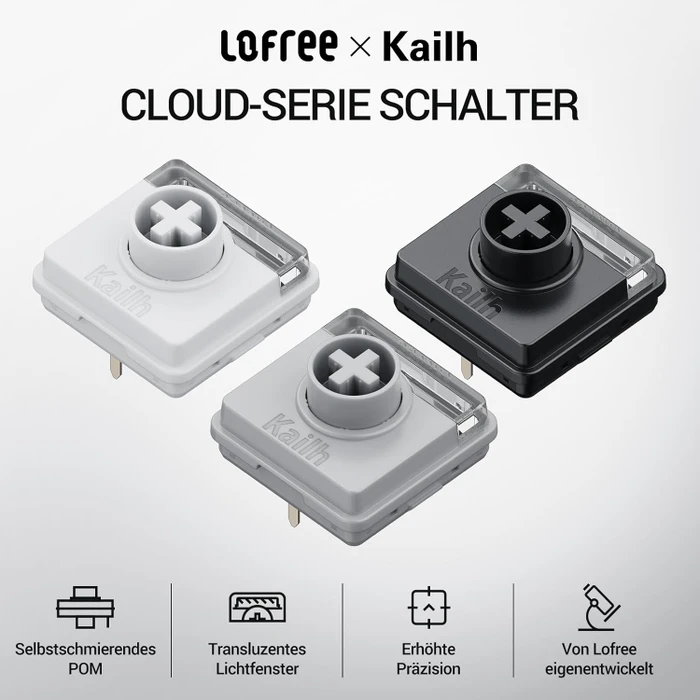 Lofree Flow 2 84, Silver, LEDs weiß, Kailh LOW PROFILE Surfer, USB/Bluetooth, US
