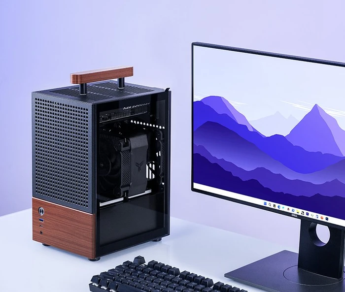 Jonsbo T6 Black, schwarz/braun, Glasfenster, Mini-ITX