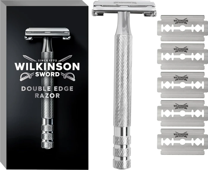Wilkinson Sword The Edger Vintage Classic Double Edge Rasierhobel + 5 Wechselklingen