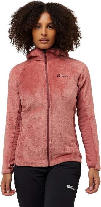 Jack Wolfskin Rotwand Hooded Full-Zip Fleece Funktionsjacke mineral red (Damen)