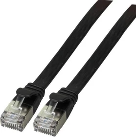 EFB Elektronik PVC Flach-Patchkabel, Cat6a, U/FTP, RJ-45/RJ-45, 1m, schwarz