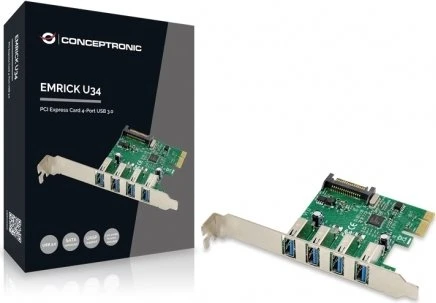 Conceptronic 4x USB-A 3.0, PCIe 2.0 x1