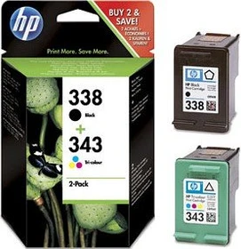 HP Druckkopf mit Tinte 338+343 schwarz/dreifarbig