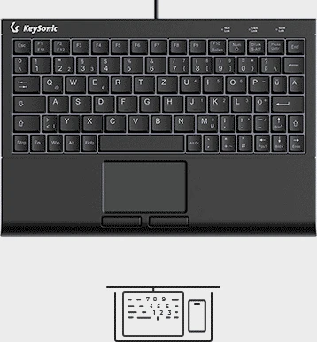 KeySonic KSK-3211ELU, schwarz, USB, DE