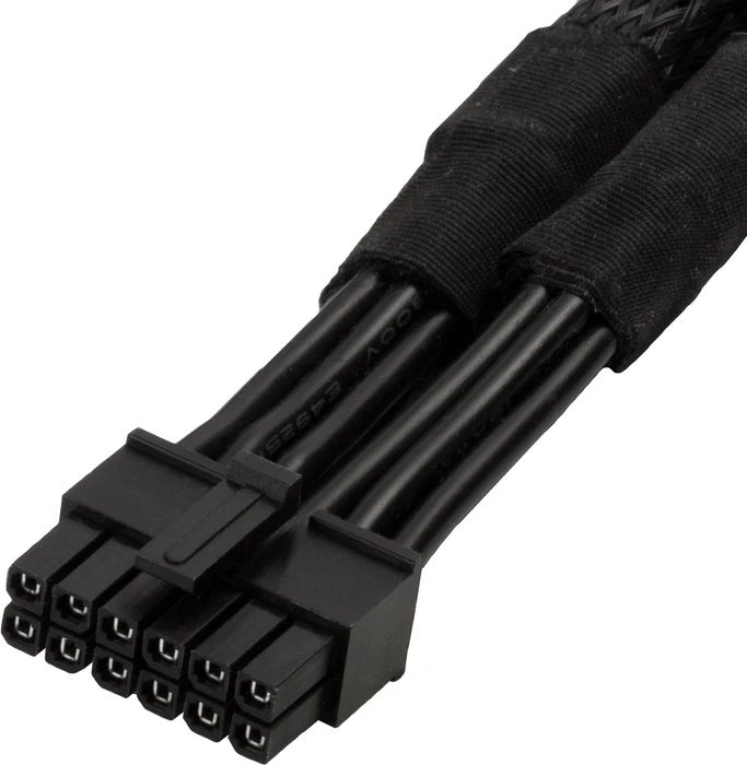 SilverStone PP12, 2x 8-Pin PCIe Stecker auf 12-Pin Micro-Fit 3.0 Stecker, Adapterkabel, schwarz, 550mm