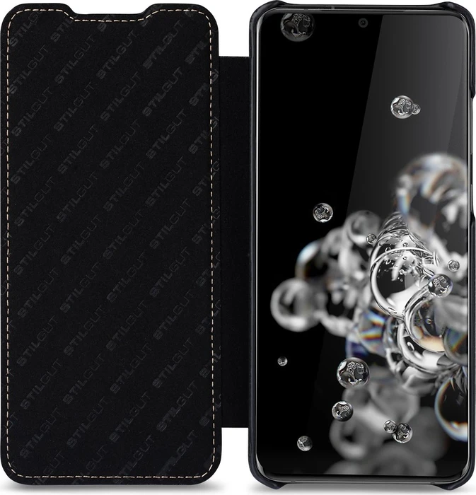Stilgut Book Type Leather Case für Samsung Galaxy S20 Ultra schwarz