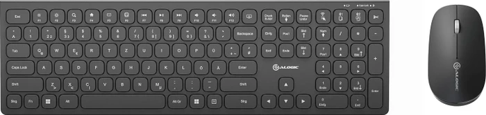 Alogic Echelon USB-C Rechargeable Wireless Mouse and Keyboard for Windows, schwarz, USB/Bluetooth, DE