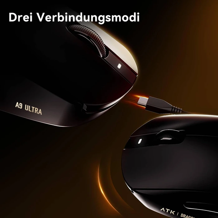 ATK Dragonfly A9 Pro Max 8KHz Wireless Gaming Maus, schwarz, USB/Bluetooth