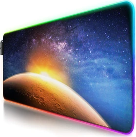 Titanwolf Stars & Mars RGB XXL Gaming-Mauspad, 800x300mm, schwarz/blau/gelb