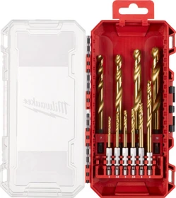 Milwaukee RED HEX SHOCKWAVE HSS-G TiN Metallbohrer-Sortiment inkl. Werkzeugbox, 10-tlg.