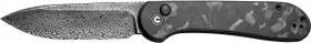 Civivi Elementum Button Lock Taschenmesser marble carbon fiber black/damascus