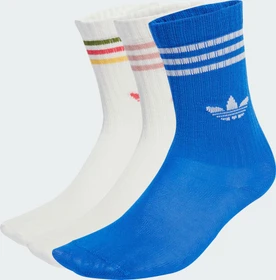 adidas Crew Socken off white/semi lucid red/blue/wonder mauve, 3 Paare (Junior)