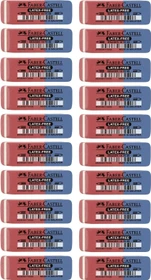 Faber-Castell 7070-40 Radierer latexfrei, rot/blau, 20er-Pack