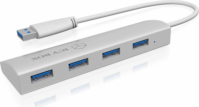 RaidSonic Icy Box IB-AC6401 silber USB-Hub, 4x USB-A 3.0, USB-A 3.0 [Stecker]