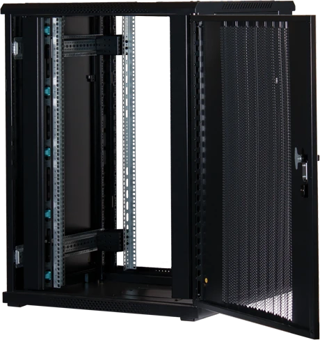 Rockstable 19" Serverschrank 22HE, Gitternetztür, IP2X, schwarz, 800mm tief