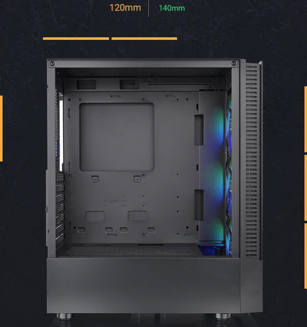 Thermaltake View 200 TG ARGB, schwarz, Glasfenster