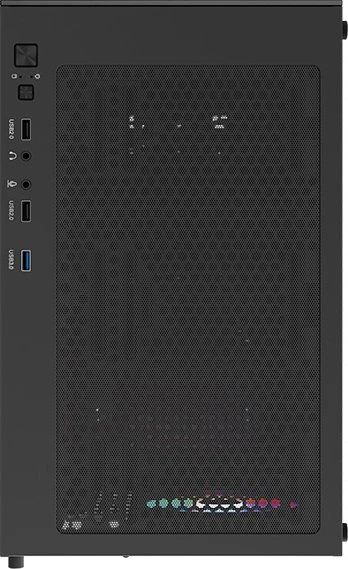 AeroCool Pivot Black, inkl. 1x Lüfter, Lüfter LED Fixed RGB, Glasfenster