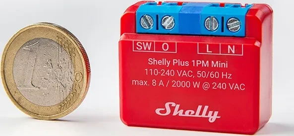Shelly Plus 1PM Mini, 1-Kanal, Unterputz, Schaltaktor