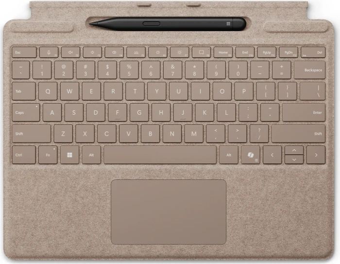 Microsoft Surface Pro Keyboard Slim Pen 2 Bundle mit Copilot-Taste, Graubeige, FR