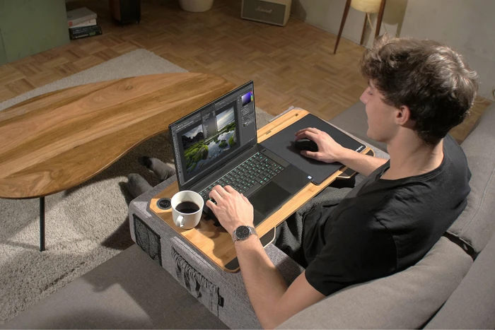 nerdytec Couchmaster Cyworx Premium Lapdesk, grau/braun