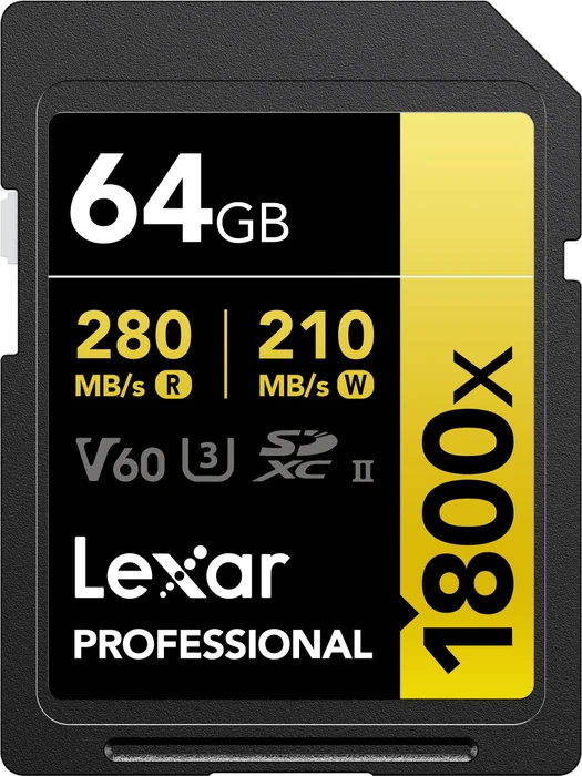 Lexar Professional 1800x Gold Series, SD UHS-II U3, V60
