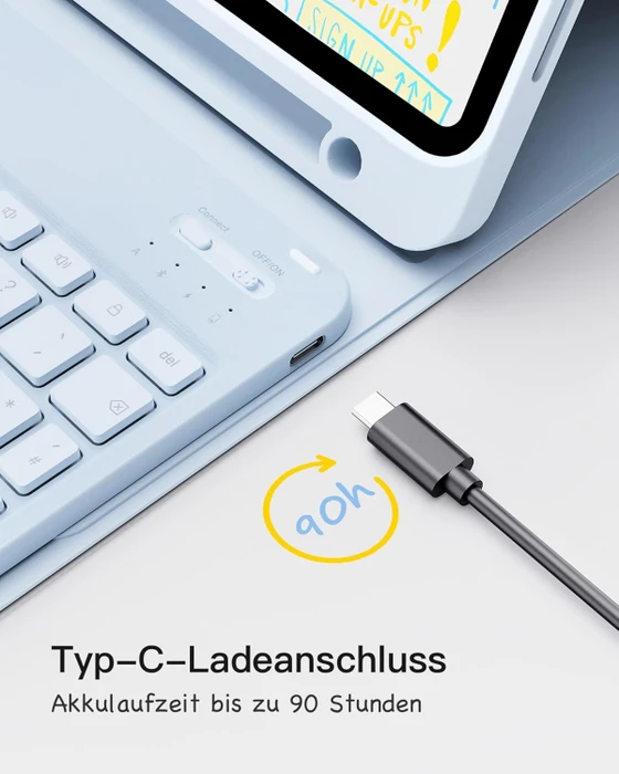 Inateck Tastatur Hülle für iPad Air 6 11"/iPad Air 5/iPad 10/iPad Pro 11", DE