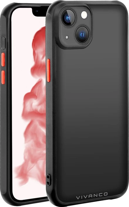 Vivanco Frosted Cover für Apple iPhone 14 Plus transparent/schwarz