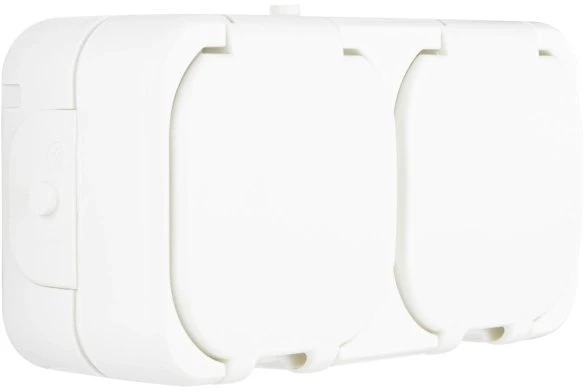 REV Ritter AquaTop Steckdose 2-fach AP IP44, weiß