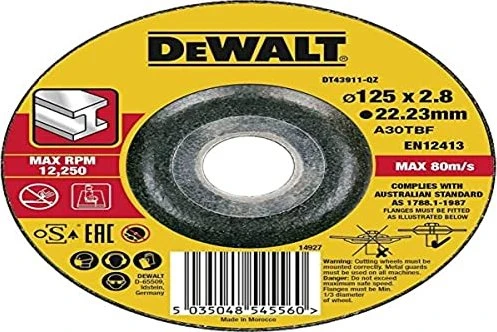 DeWalt DT43911 Extreme Long Life Trennscheibe, 125x2.8x22.23mm, 1 Stück