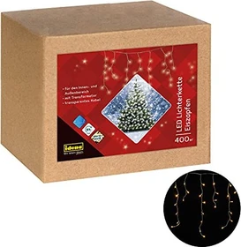 Idena Eiszapfen Lichterkette LED 400x warmweiß